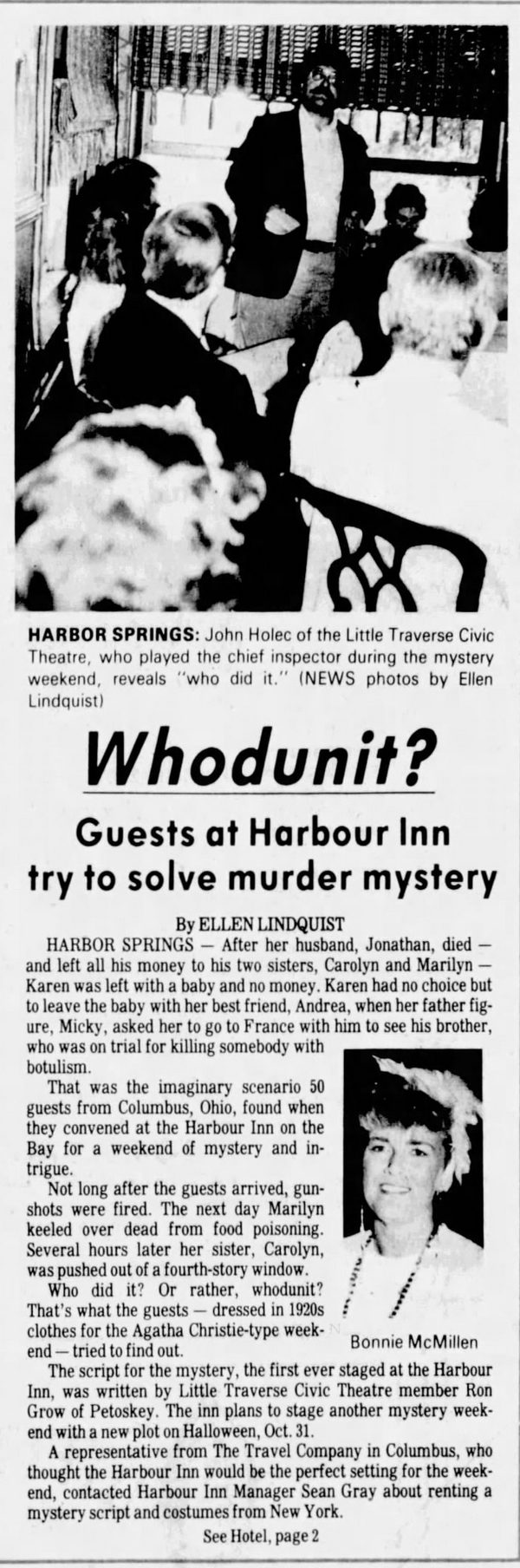 Harbour Inn (Harbor Inn, Ramona Park Hotel) - Jul 23 1985 Article (newer photo)